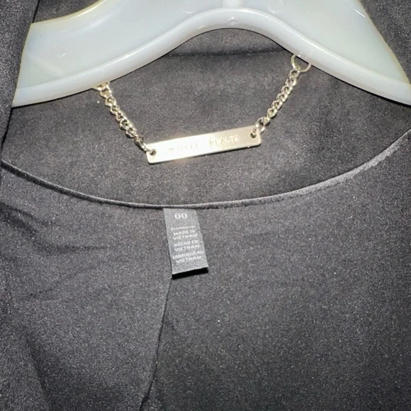 Suede White House Black Market Black Moto Jacket 00 Silver Zipper Fitted Blazer - Picture 4 of 5